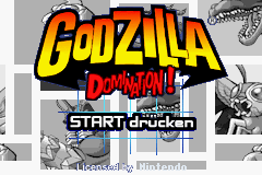 Godzilla: Domination! title screen for GameBoy Advance